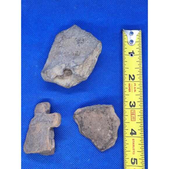 Pre Columbian Stone Carved Heads, Lot Of 3 - Estate Find! - Picture 9 of 13